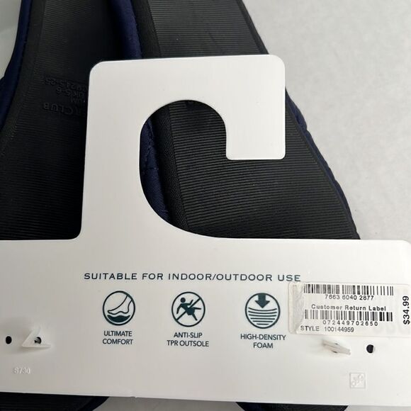 Charter Club navy blue quilted slippers size medium 7 - 8. NWT - Picture 4 of 7